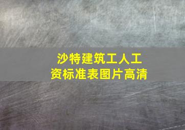 沙特建筑工人工资标准表图片高清