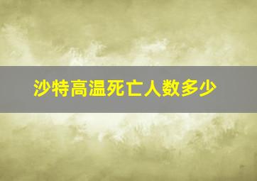 沙特高温死亡人数多少