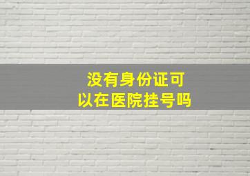 没有身份证可以在医院挂号吗