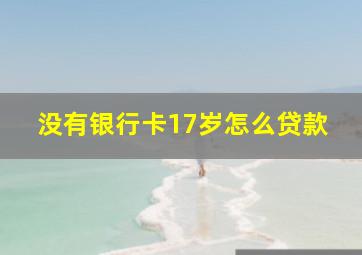 没有银行卡17岁怎么贷款