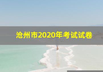 沧州市2020年考试试卷