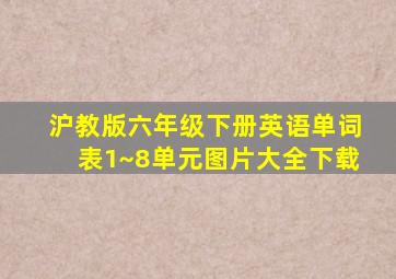 沪教版六年级下册英语单词表1~8单元图片大全下载