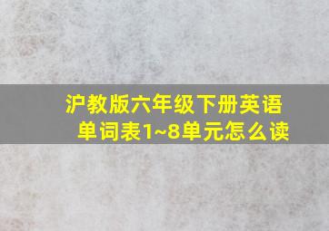 沪教版六年级下册英语单词表1~8单元怎么读