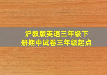 沪教版英语三年级下册期中试卷三年级起点