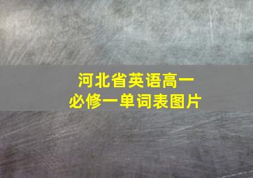 河北省英语高一必修一单词表图片