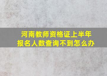 河南教师资格证上半年报名人数查询不到怎么办