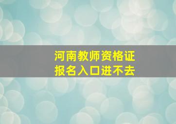 河南教师资格证报名入口进不去