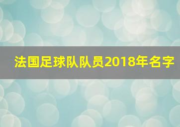 法国足球队队员2018年名字