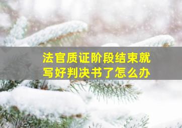 法官质证阶段结束就写好判决书了怎么办