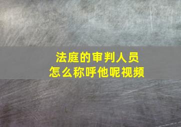 法庭的审判人员怎么称呼他呢视频