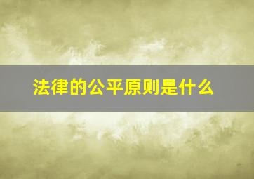 法律的公平原则是什么