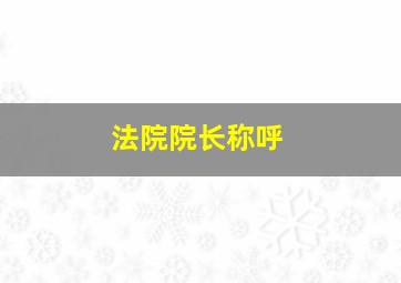 法院院长称呼