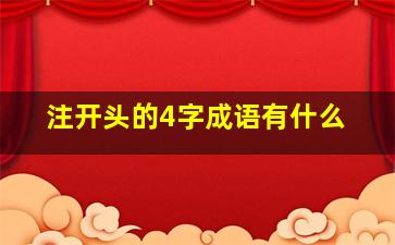 注开头的4字成语有什么