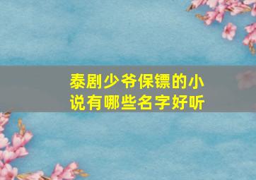 泰剧少爷保镖的小说有哪些名字好听