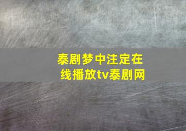 泰剧梦中注定在线播放tv泰剧网