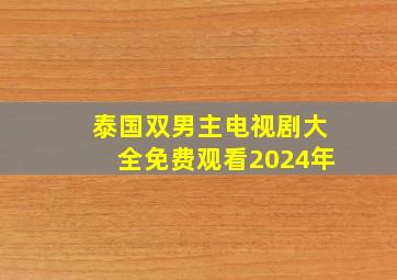 泰国双男主电视剧大全免费观看2024年