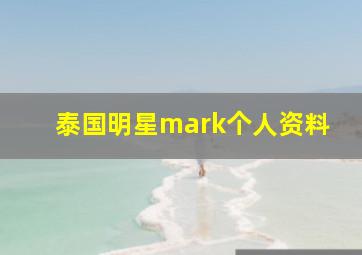 泰国明星mark个人资料