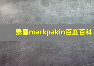 泰星markpakin百度百科