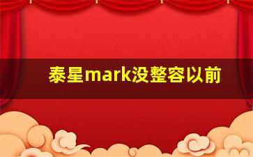 泰星mark没整容以前