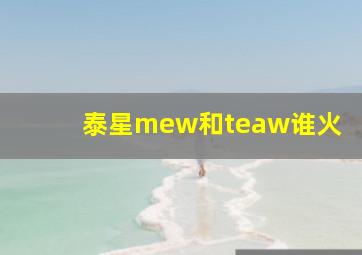 泰星mew和teaw谁火