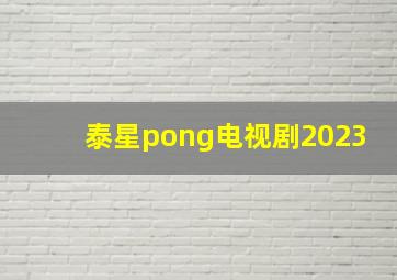 泰星pong电视剧2023