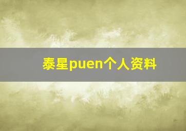 泰星puen个人资料