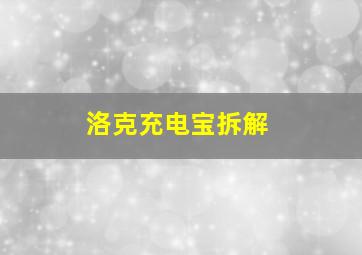 洛克充电宝拆解