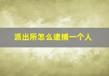 派出所怎么逮捕一个人