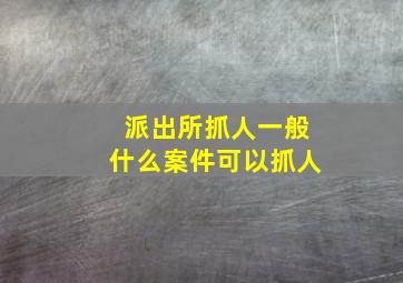 派出所抓人一般什么案件可以抓人