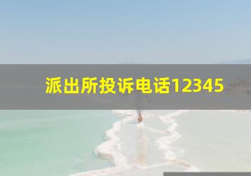 派出所投诉电话12345