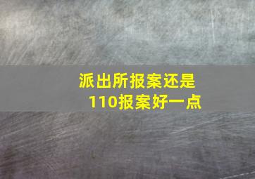 派出所报案还是110报案好一点