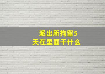 派出所拘留5天在里面干什么