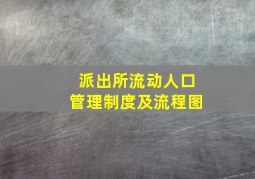 派出所流动人口管理制度及流程图