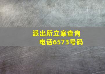 派出所立案查询电话6573号码