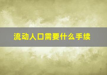 流动人口需要什么手续