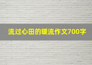 流过心田的暖流作文700字