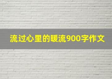 流过心里的暖流900字作文