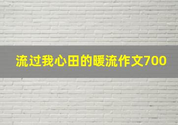 流过我心田的暖流作文700