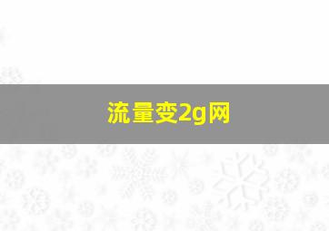 流量变2g网