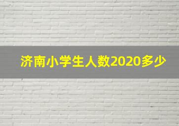 济南小学生人数2020多少