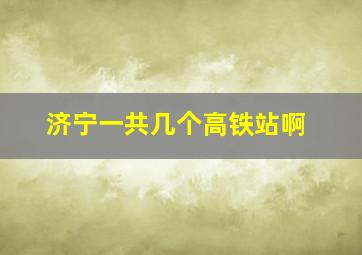 济宁一共几个高铁站啊