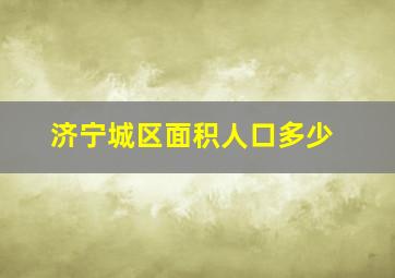 济宁城区面积人口多少