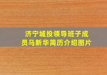 济宁城投领导班子成员马新华简历介绍图片