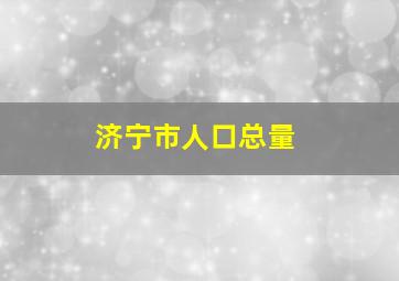 济宁市人口总量