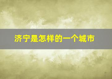 济宁是怎样的一个城市