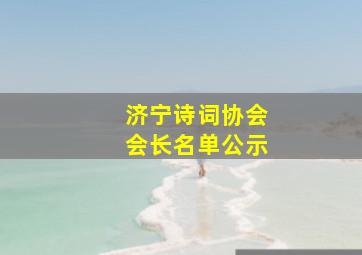 济宁诗词协会会长名单公示