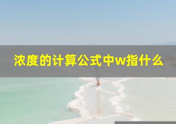 浓度的计算公式中w指什么