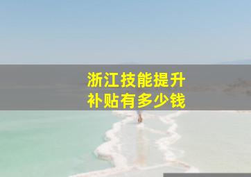 浙江技能提升补贴有多少钱