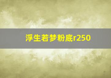 浮生若梦粉底r250