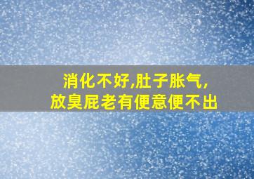 消化不好,肚子胀气,放臭屁老有便意便不出